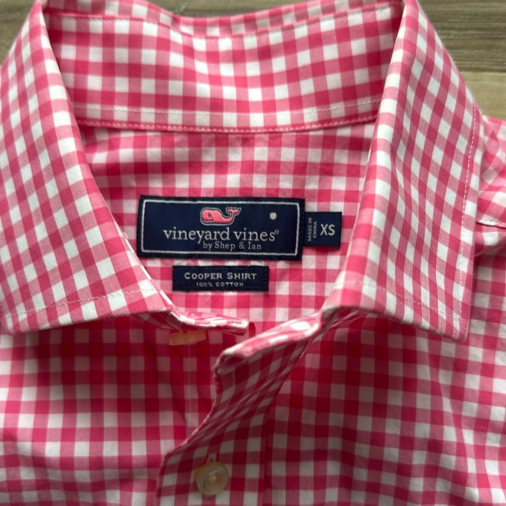 Vineyard Vines cotton gingham cooper shirt XS